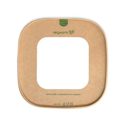 Square Lids (Vegware Square Kraft Window Lid – Compostable (173mm))
