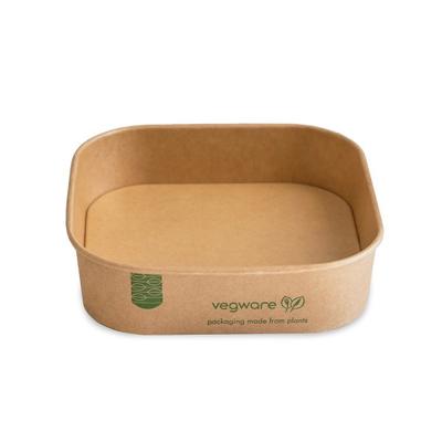 Square Food Containers (Vegware 25oz (780ml) Square Kraft Food Container – Compostable)