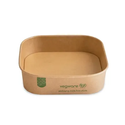 Vegware 32oz (950ml) Square Kraft Food Container – Compostable