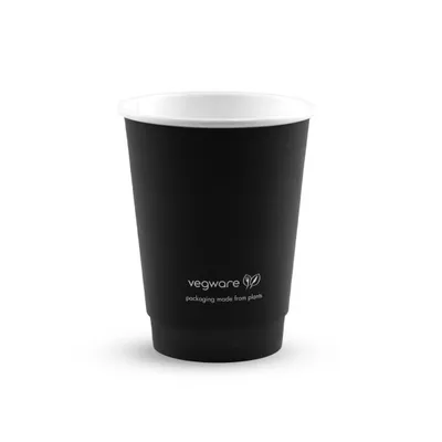 Vegware 10oz Black Double Wall Takeaway Cup
