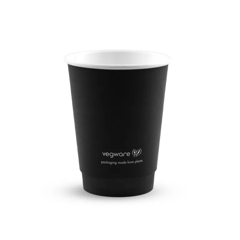 Vegware 10oz Black Double Wall Takeaway Cup